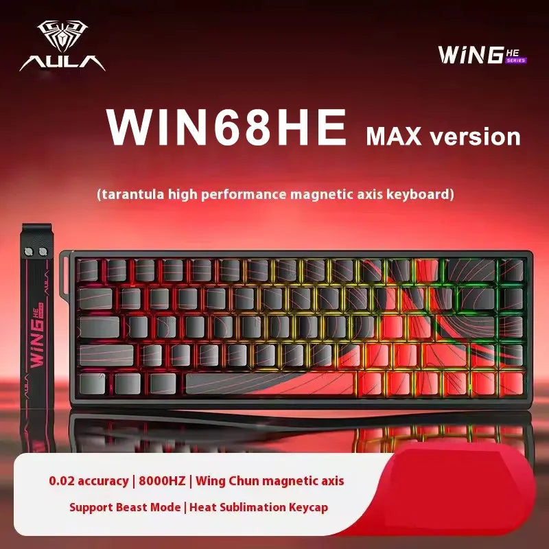 Aula Win68 HE Magnetic Switch MIni E-sports Gaming Keyboard 8k Wired Custom Hot Swap RGB Mechanical Keyboard for Pc Gamer Gift