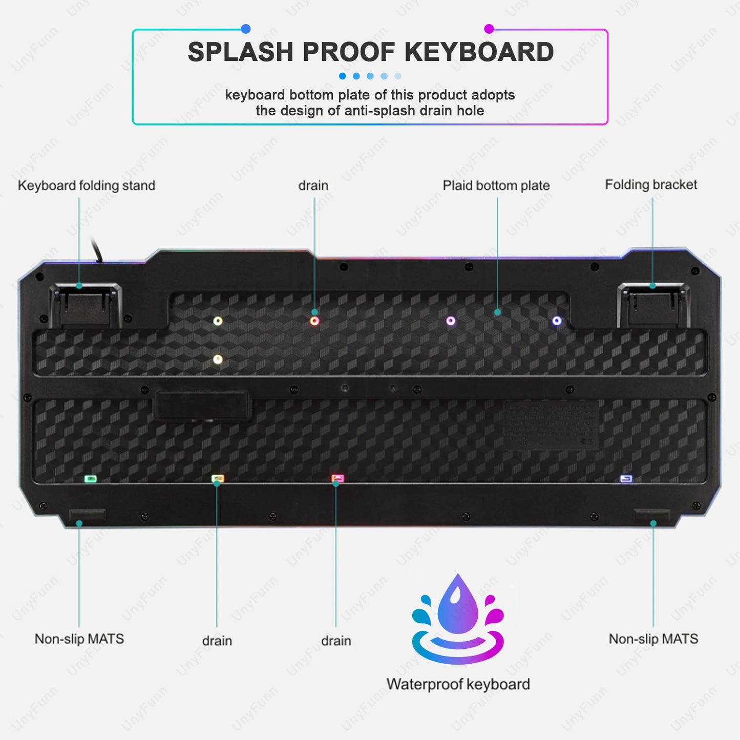 Ergonomic Gaming Keyboard& Mouse Set with Crack Rainbow Glow Backlight Gaming Peripheral Membranes Feel Luminous Keyboard Mouse