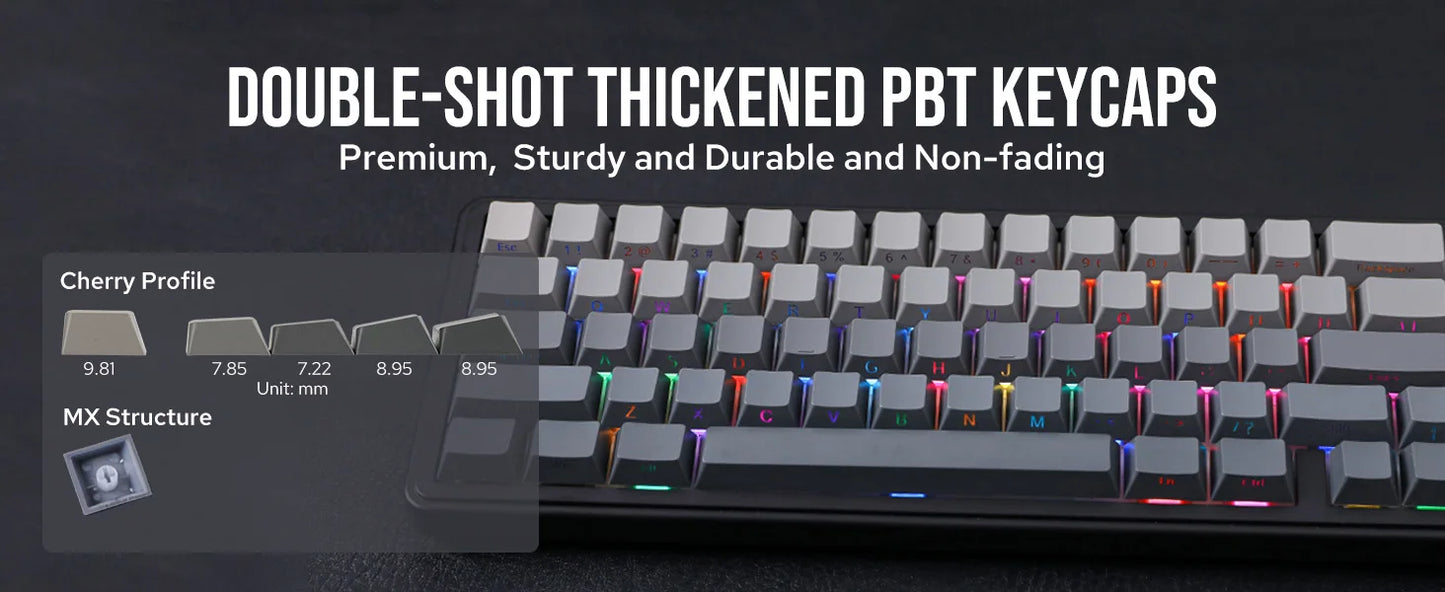 Aula F65 65% Wireless Mechanical Keyboard RGB Backlit Hot Swappable Gasket Custom 3 Mode Gaming Keyboard with Five-Layer Padding