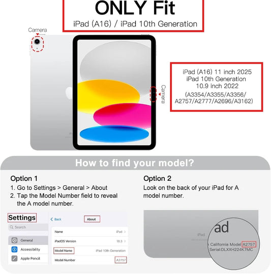 360 Degree Rotating Case for iPad(A16)11th 11 2025 A3354 A3355 A3356 Smart Cover iPad 11 10th 2022 10.9"A2696 A2757 A2777 Fundas