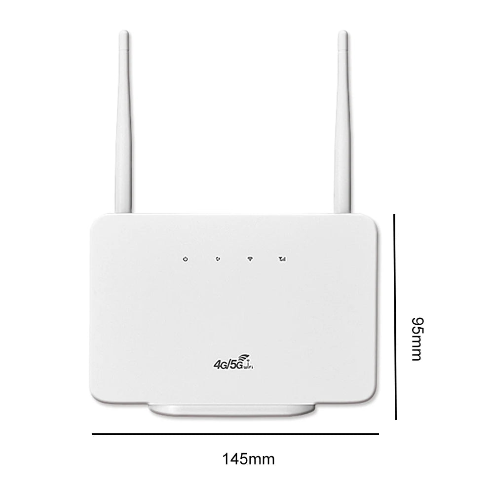 4G LTE CPE Router Modem 300Mbps Wireless Hotspot External Antenna with Sim Card Slot EU Plug for Home Travel Work