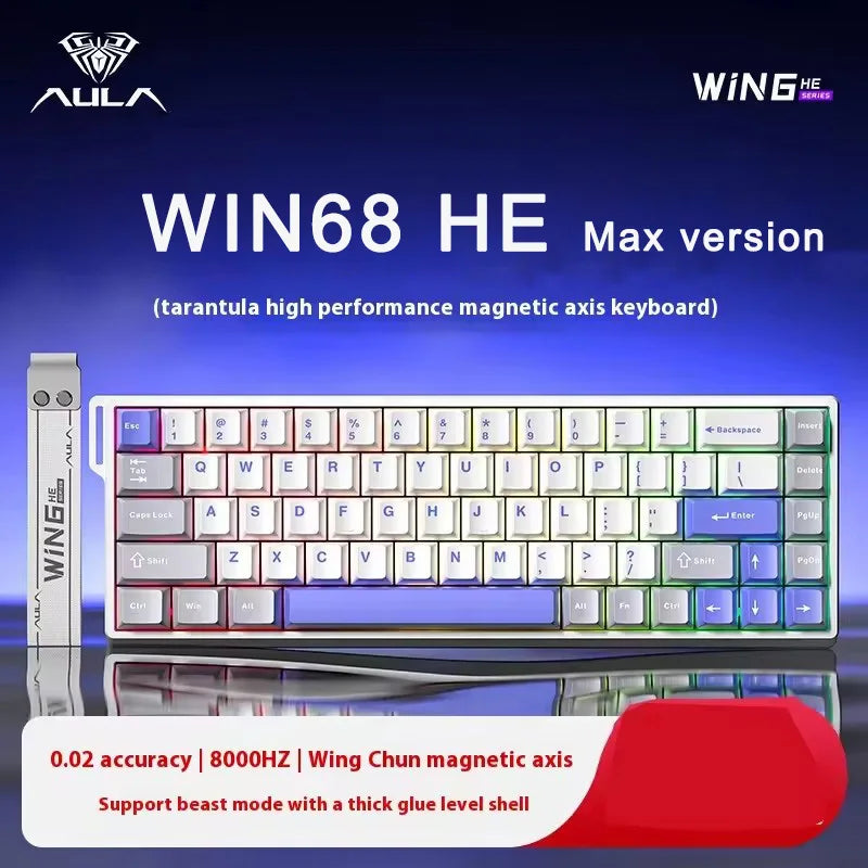 Aula Win68 HE Magnetic Switch MIni E-sports Gaming Keyboard 8k Wired Custom Hot Swap RGB Mechanical Keyboard for Pc Gamer Gift