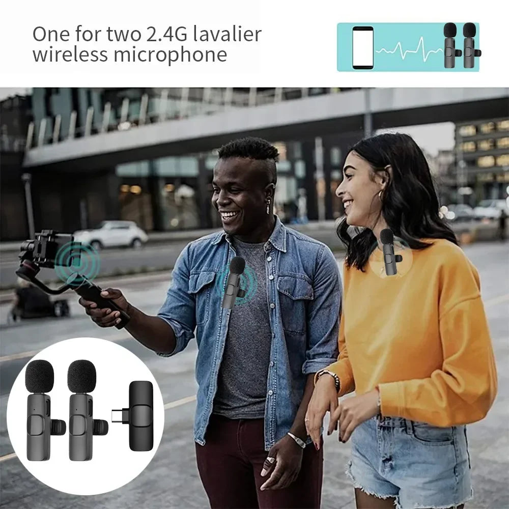Microphone Wireless Lavalier Microphone for Live Streaming/YouTube/TikTok/Facebook Live Noise Reduction Mic For iPhone/Android