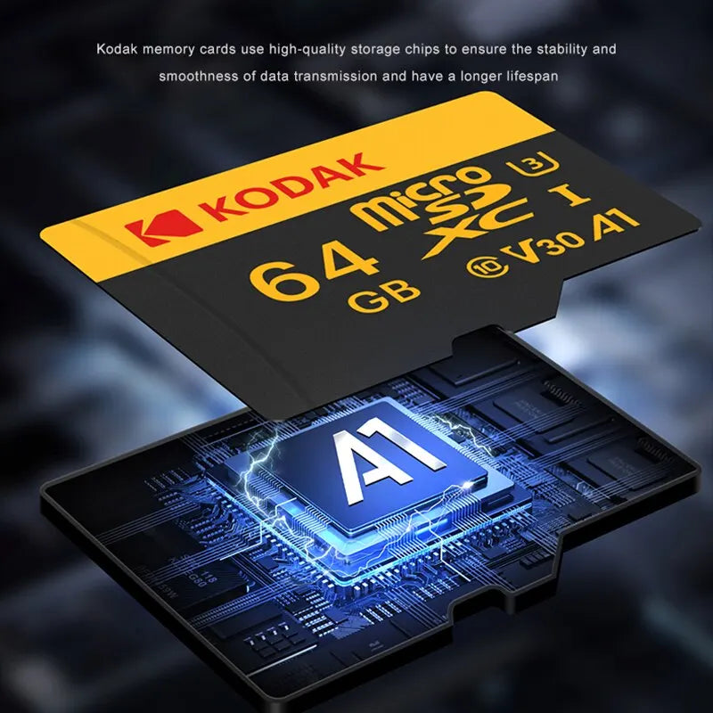 KODAK Memory Card 512GB 256GB Micro SD UP TO 100MB/s Class10 U3 32GB 64GB 128GB TF Card HD For USB Card Reader Adapter Microsd