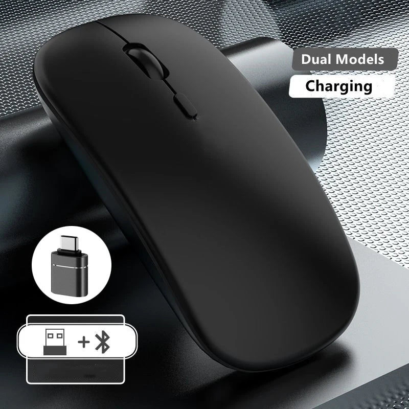 Wireless Mouse Rechargeable Dual Modes Bluetooth-combatible 2.4G USB Computer Mice For Laptop iPad Tablet Notebook Gaming Mouse