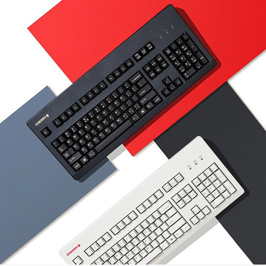 CHERRY G80-3494 Black White Plastic Case Black Green Silent Red Switch 104 Full Size Retro Typing Mechanical Keyboard