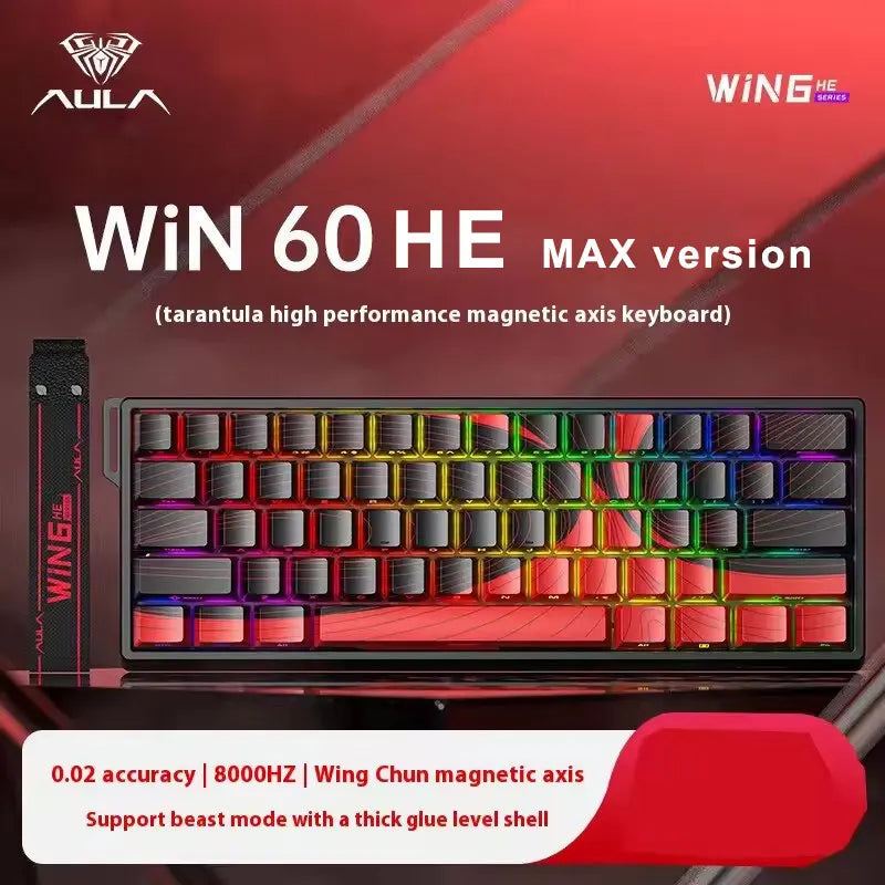 Aula Win68 HE Magnetic Switch MIni E-sports Gaming Keyboard 8k Wired Custom Hot Swap RGB Mechanical Keyboard for Pc Gamer Gift