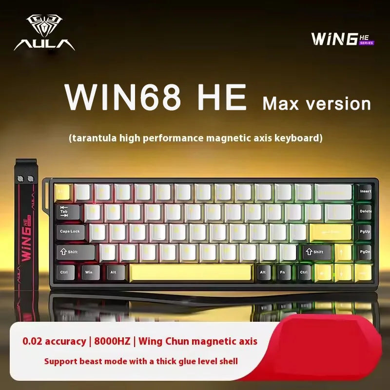 Aula Win68 HE Magnetic Switch MIni E-sports Gaming Keyboard 8k Wired Custom Hot Swap RGB Mechanical Keyboard for Pc Gamer Gift