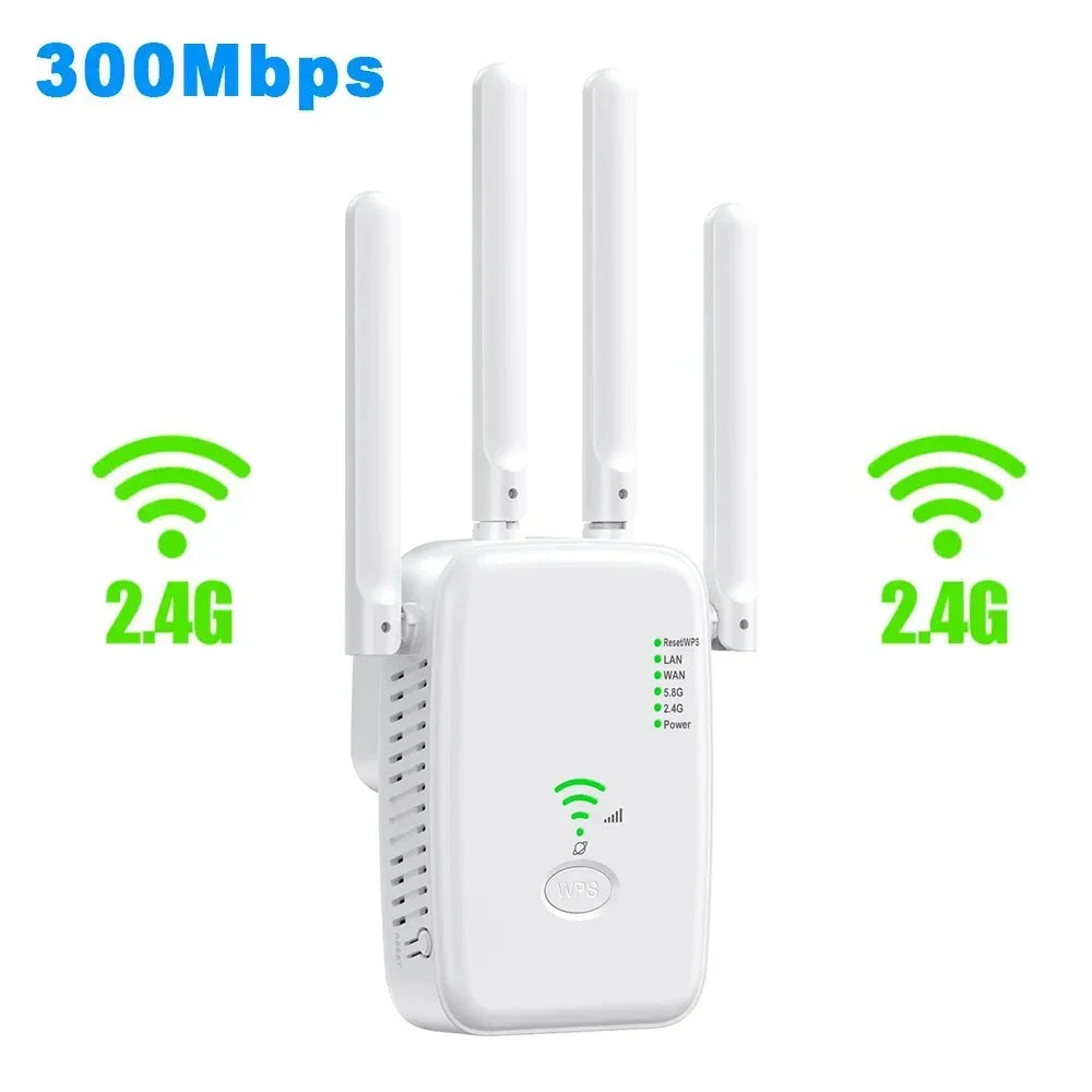 Wireless Repeater 1200Mbps Wifi Signal Booster Dual-Band 2.4G 5G WiFi Extender Gigabit WiFi Amplifier WPS Router Home