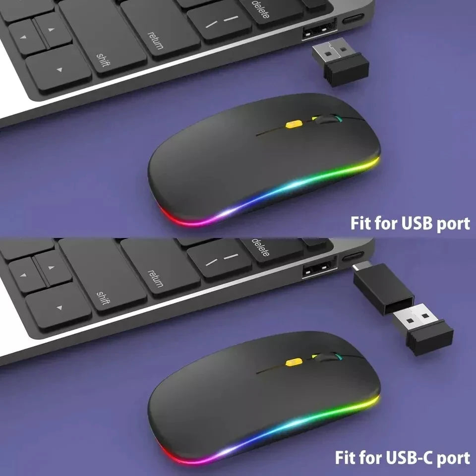 Wireless Mouse Rechargeable Dual Modes Bluetooth-combatible 2.4G USB Computer Mice For Laptop iPad Tablet Notebook Gaming Mouse