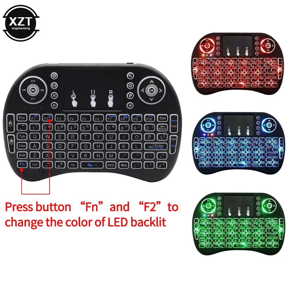 Backlit English Russian 2.4G Air Mouse Remote Touchpad for Android TV Box PC I8 Mini Wireless Keyboard