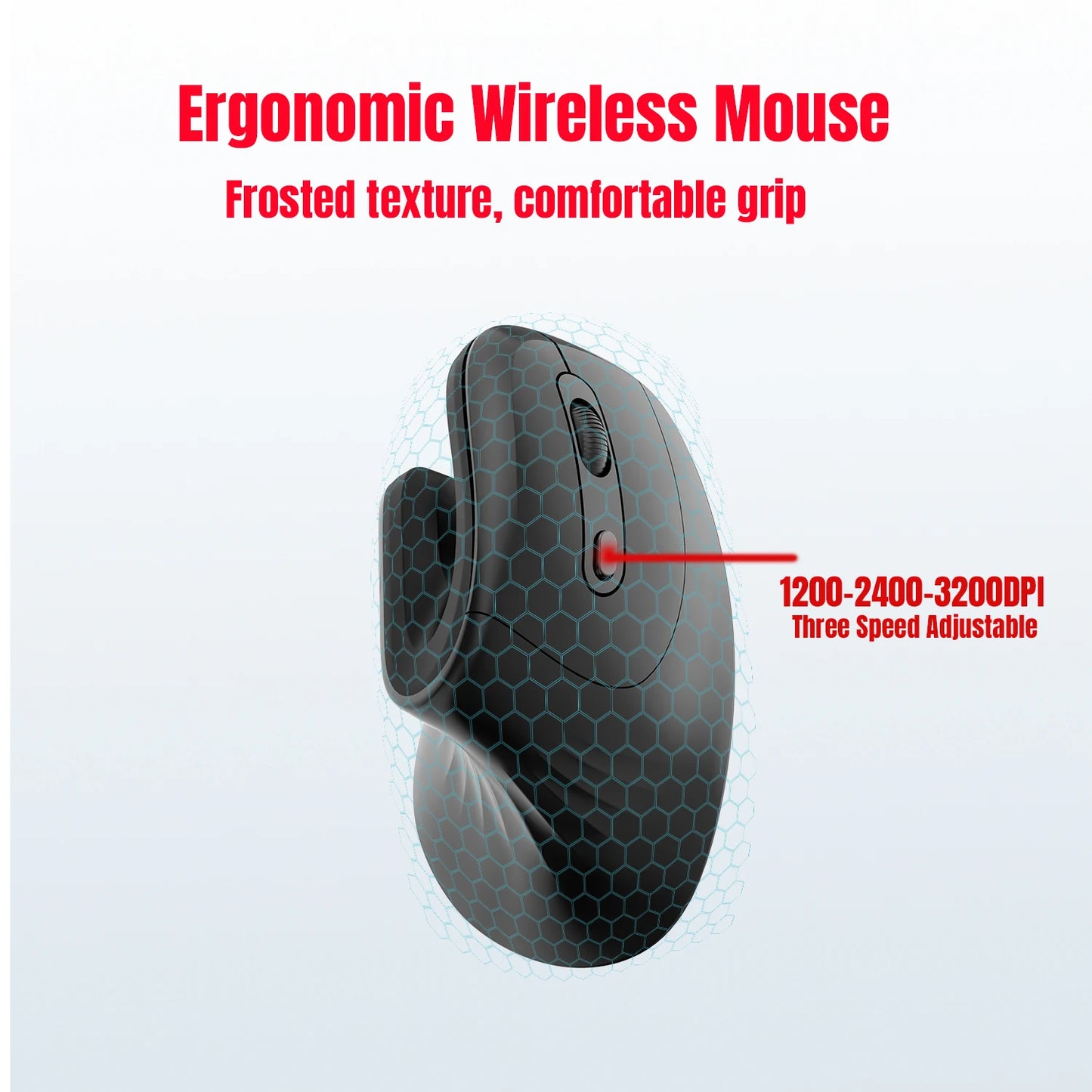Ergonomic 2.4G USB Wireless Vertical Mouse Battery Silent Wrist Healthy Mice Mause for Laptop Computer Office Work Gamin