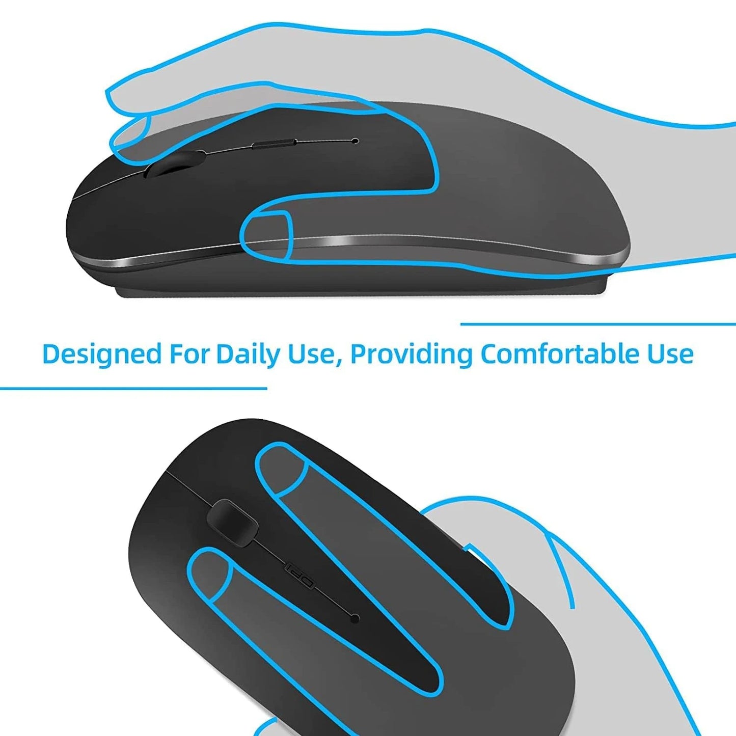 Wireless Mouse Rechargeable Dual Modes Bluetooth-combatible 2.4G USB Computer Mice For Laptop iPad Tablet Notebook Gaming Mouse