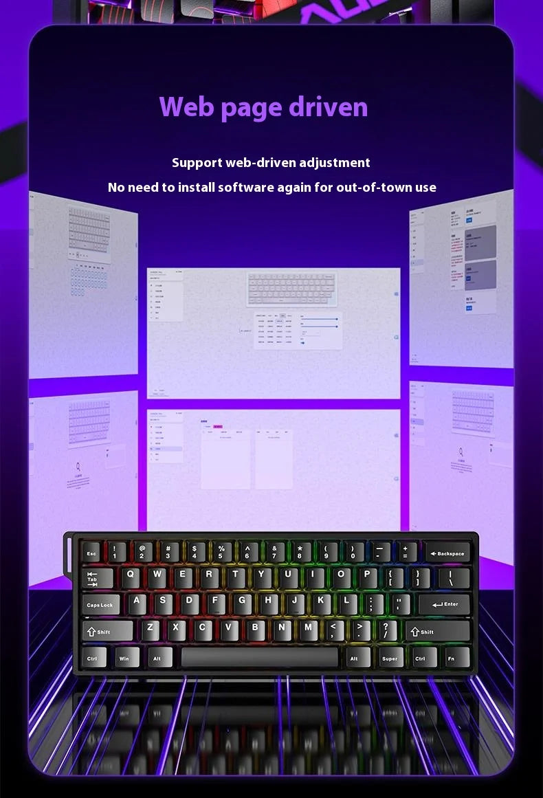 Aula Win68 HE Magnetic Switch MIni E-sports Gaming Keyboard 8k Wired Custom Hot Swap RGB Mechanical Keyboard for Pc Gamer Gift
