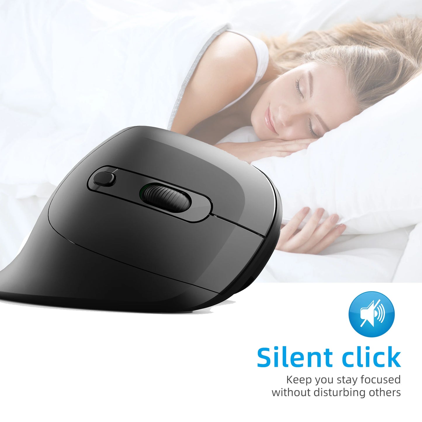 Ergonomic 2.4G USB Wireless Vertical Mouse Battery Silent Wrist Healthy Mice Mause for Laptop Computer Office Work Gamin