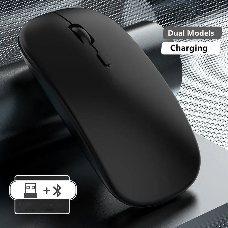 Wireless Mouse Rechargeable Dual Modes Bluetooth-combatible 2.4G USB Computer Mice For Laptop iPad Tablet Notebook Gaming Mouse