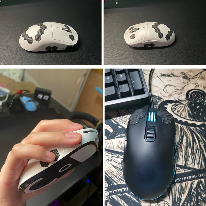 Hotline Games Mouse Grip Tape DIY Version Self Adhesive Design Sweat Resistant Tape Pads Mouse Side Stickers P9JD