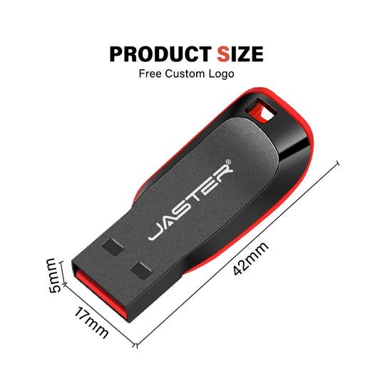 JASTER Plastic USB Flash Drive 128GB Key Chain Memory Stick 64GB Mini Pen Drive 32GB Black Creative Business Gift 16GB 8GB 4GB