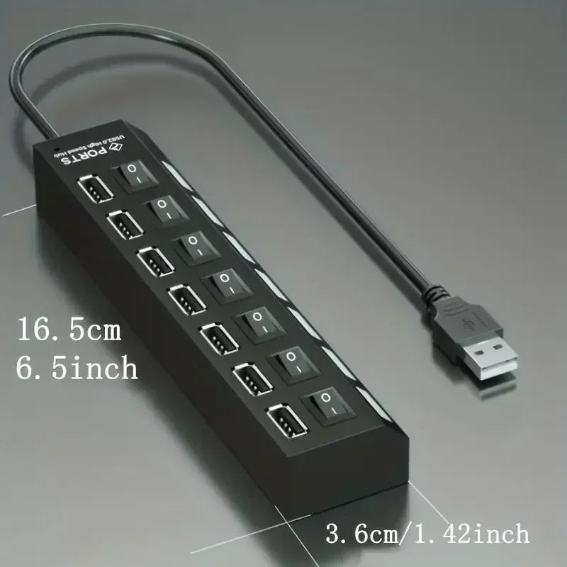 USB 3.0 Hub 4 Port 7 Port High Speed Data Transfer Expander with Led Switch Lamp Power Adapter For PC Laptop Flash Drive U Disk