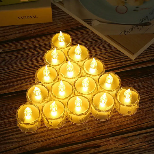 6Pcs/Set Electronic Candles Attractive Vivid LED Candle Lamp Ornament Beautiful Small Tea Wax Light