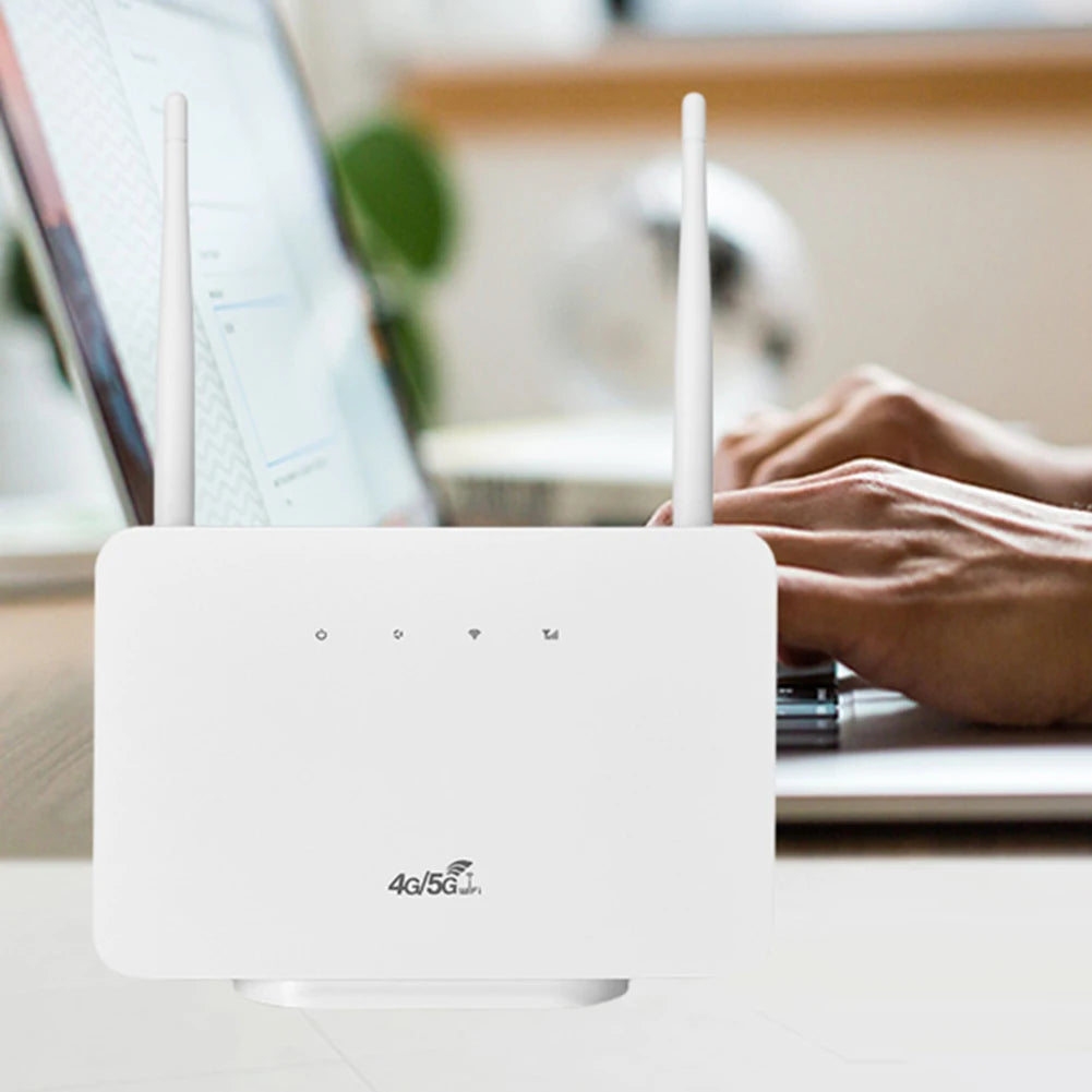 4G LTE CPE Router Modem 300Mbps Wireless Hotspot External Antenna with Sim Card Slot EU Plug for Home Travel Work