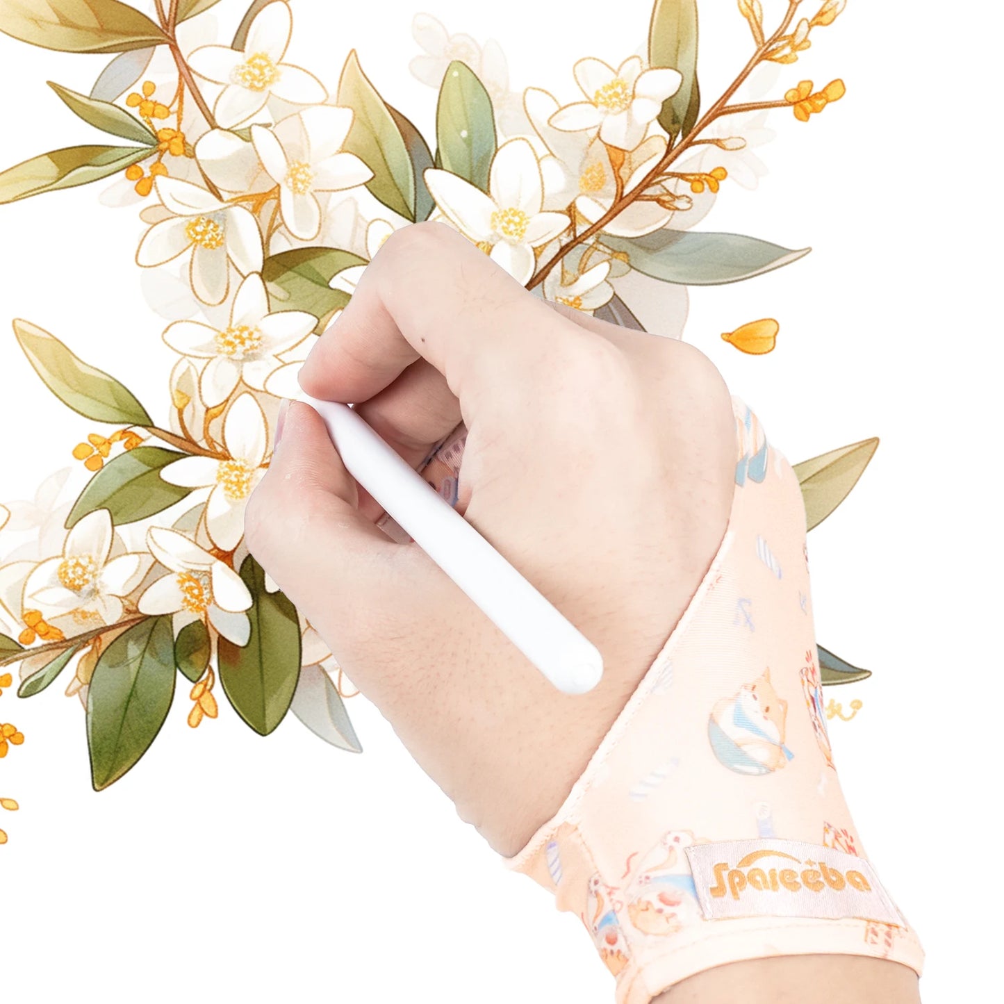 Cute Two-finger Glove for Ipad/Graphics Drawing Tablet HUION / WACOM/XP-PEN, Sweat-proof Glove for sketching Paiting Art Student