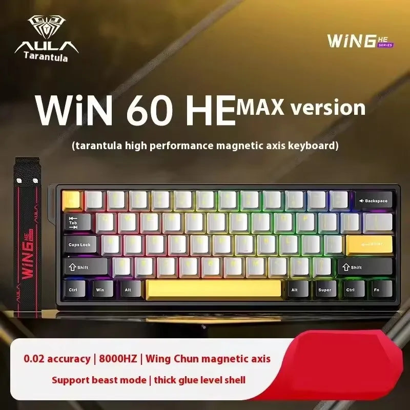 Aula Win68 HE Magnetic Switch MIni E-sports Gaming Keyboard 8k Wired Custom Hot Swap RGB Mechanical Keyboard for Pc Gamer Gift