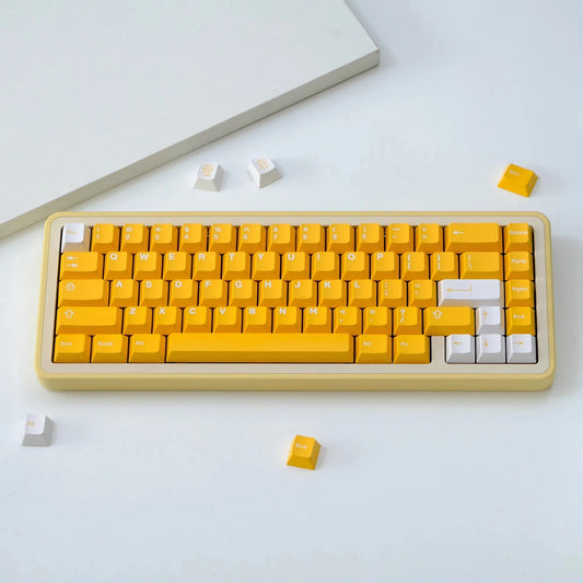 136 Keys/set Aifei Yellow Orange White Keycaps ABS Double Shot Key Caps Cherry Profile Lightproof Keycap For MX Switch Keyboards