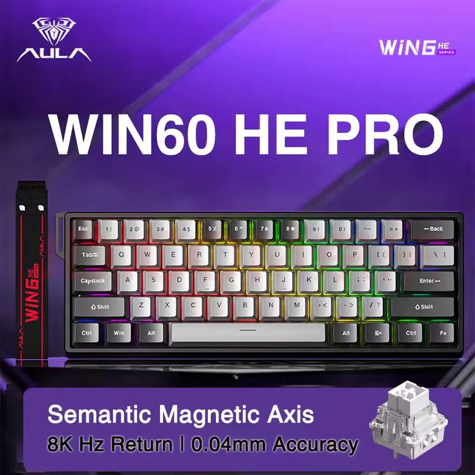 Aula Win68 HE Magnetic Switch MIni E-sports Gaming Keyboard 8k Wired Custom Hot Swap RGB Mechanical Keyboard for Pc Gamer Gift