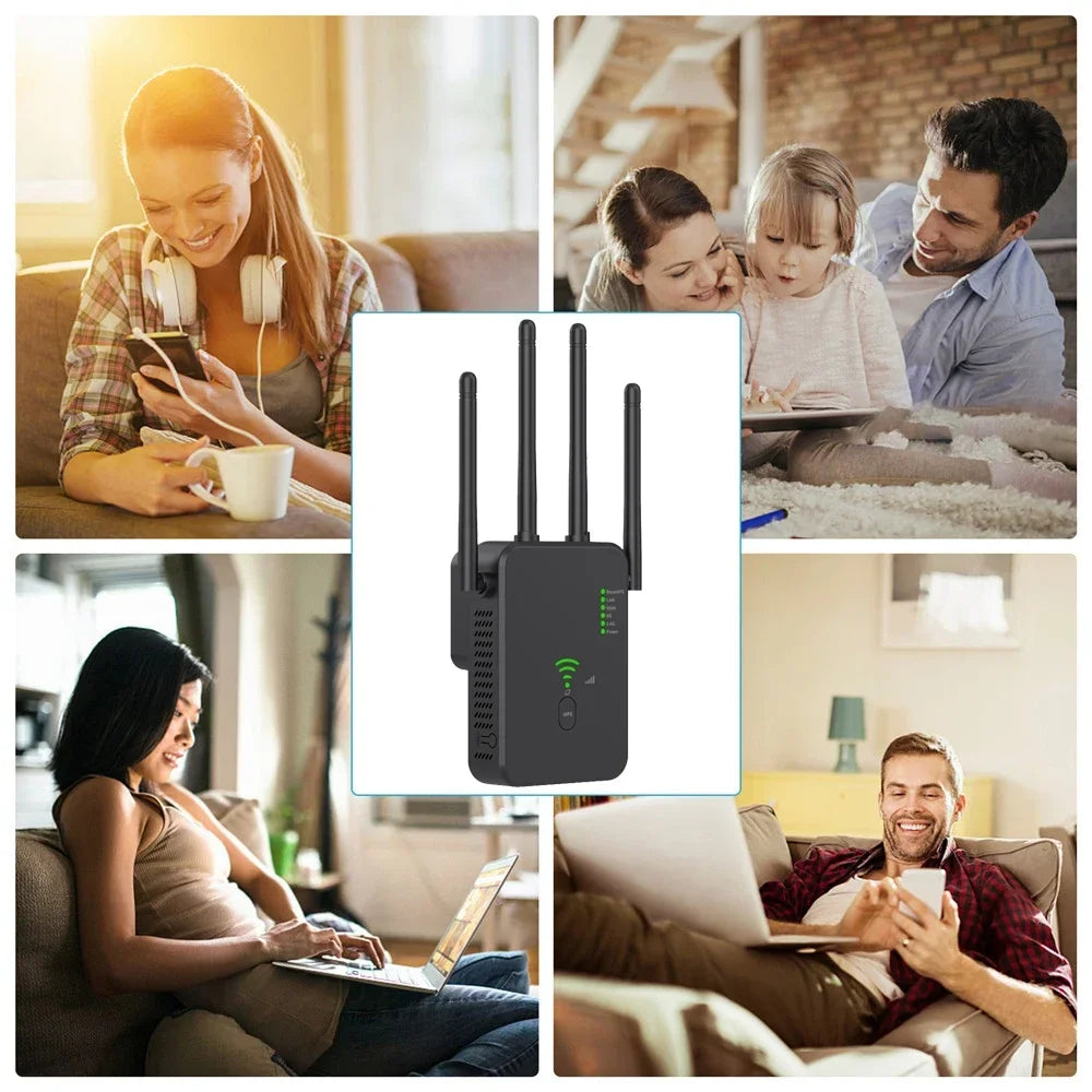 Wireless Repeater 1200Mbps Wifi Signal Booster Dual-Band 2.4G 5G WiFi Extender Gigabit WiFi Amplifier WPS Router Home