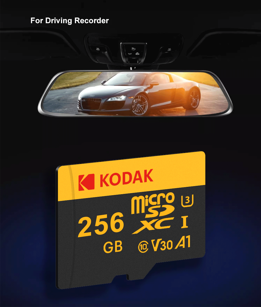 KODAK Memory Card 512GB 256GB Micro SD UP TO 100MB/s Class10 U3 32GB 64GB 128GB TF Card HD For USB Card Reader Adapter Microsd