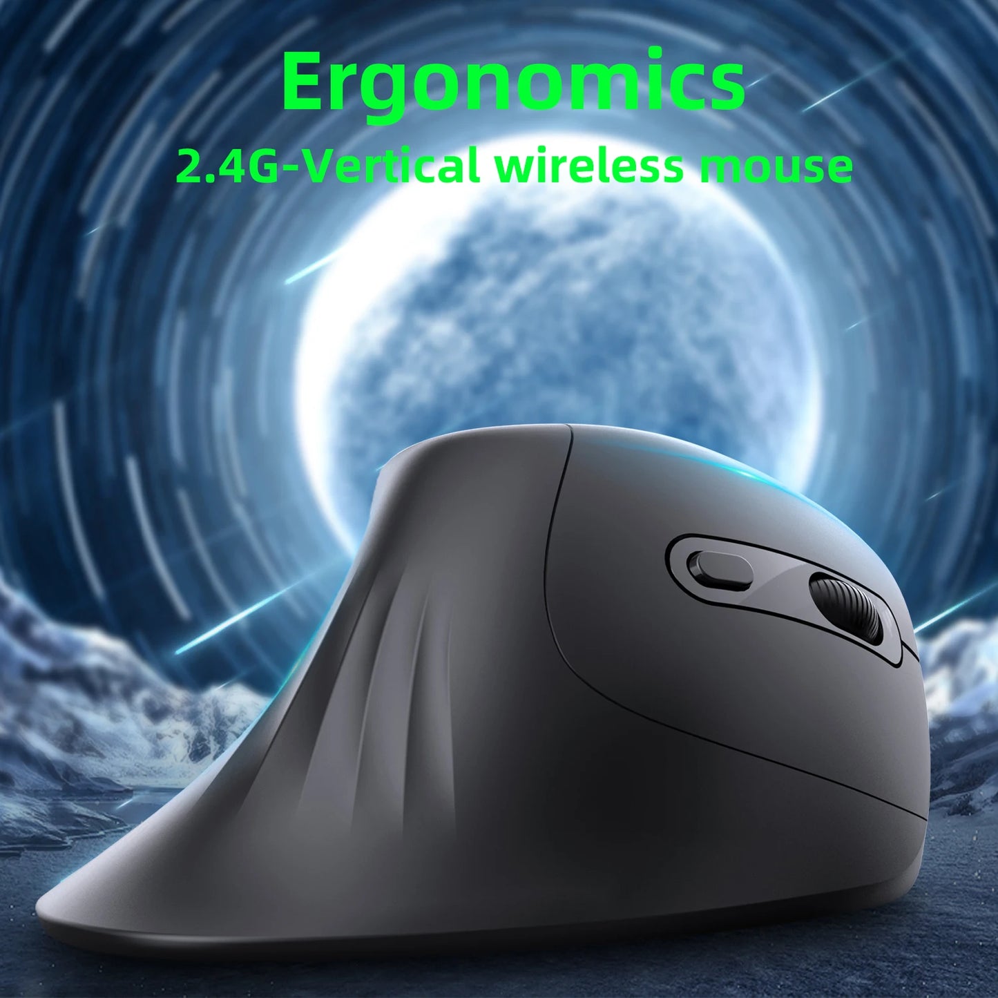 Ergonomic 2.4G USB Wireless Vertical Mouse Battery Silent Wrist Healthy Mice Mause for Laptop Computer Office Work Gamin
