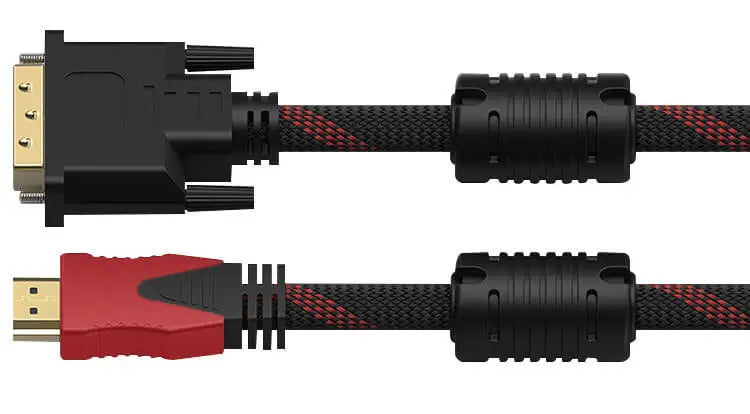 HDMI-compatible to DVI 24+1 Braided Cable With DVI 24+5 1080P HD Video Connection Computer Monitor TV Projector Converter