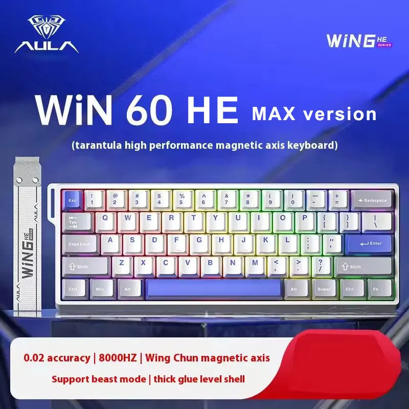 Aula Win68 HE Magnetic Switch MIni E-sports Gaming Keyboard 8k Wired Custom Hot Swap RGB Mechanical Keyboard for Pc Gamer Gift
