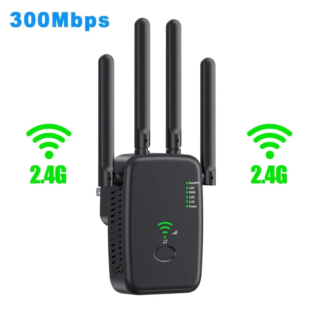 Wireless Repeater 1200Mbps Wifi Signal Booster Dual-Band 2.4G 5G WiFi Extender Gigabit WiFi Amplifier WPS Router Home