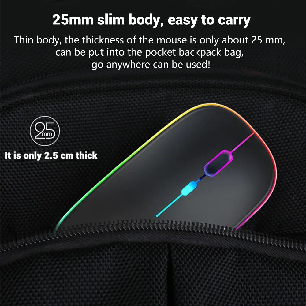 Wireless Mouse Rechargeable Dual Modes Bluetooth-combatible 2.4G USB Computer Mice For Laptop iPad Tablet Notebook Gaming Mouse