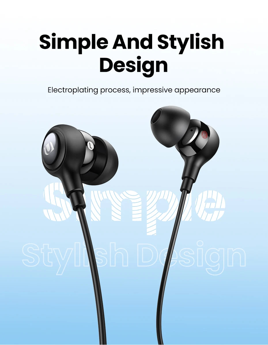 UGREEN Wired Earphone With Microphone In Ear 3.5mm Noise Cancelling USB Type C Lightning Earphones For iPhone 15 Pro Max Xiaomi