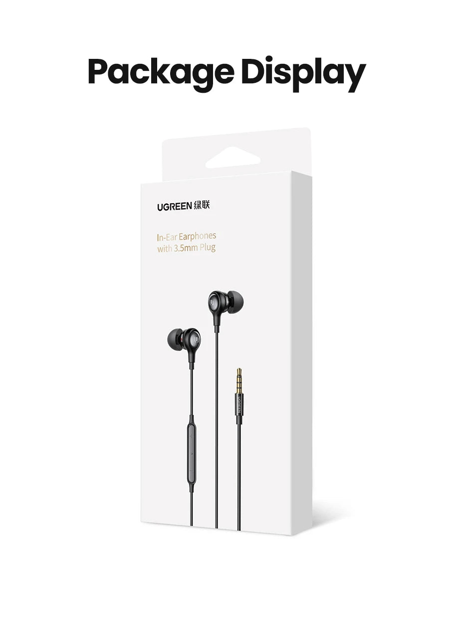 UGREEN Wired Earphone With Microphone In Ear 3.5mm Noise Cancelling USB Type C Lightning Earphones For iPhone 15 Pro Max Xiaomi