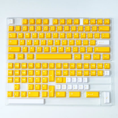 136 Keys/set Aifei Yellow Orange White Keycaps ABS Double Shot Key Caps Cherry Profile Lightproof Keycap For MX Switch Keyboards