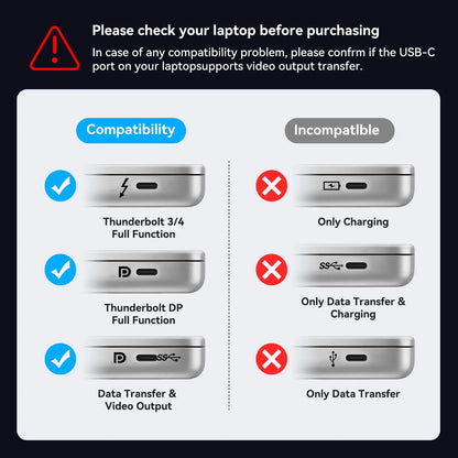 4K@60Hz USB-C to 3 HDMI Adapter ,1 in 3 Out HDMI Splitter Support Extended Mode on Windows for Thunderbolt 3,with 100W PD