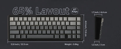 Aula F65 65% Wireless Mechanical Keyboard RGB Backlit Hot Swappable Gasket Custom 3 Mode Gaming Keyboard with Five-Layer Padding