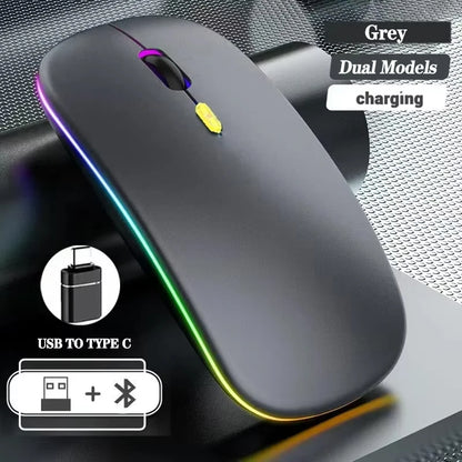 Wireless Mouse Rechargeable Dual Modes Bluetooth-combatible 2.4G USB Computer Mice For Laptop iPad Tablet Notebook Gaming Mouse