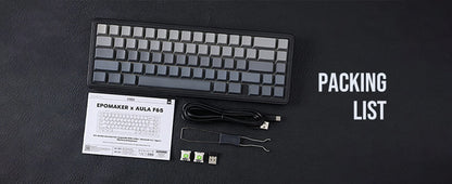 Aula F65 65% Wireless Mechanical Keyboard RGB Backlit Hot Swappable Gasket Custom 3 Mode Gaming Keyboard with Five-Layer Padding