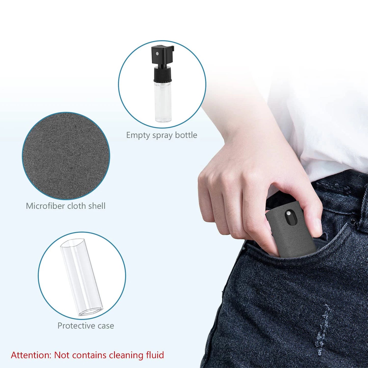 Microfiber Screen Cleaner Spray Bottle Set Mobile Phone Ipad Computer Microfiber Cloth Wipe Iphone Cleaning Glasses Wipes