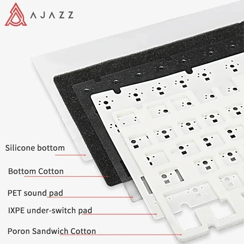 Ajazz Ak820 Wired Mechanical Keyboard 75% Layout Full Keys Hot Swappable Pc Laptop with Display Esports Gaming Keyboard