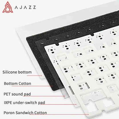 Ajazz Ak820 Wired Mechanical Keyboard 75% Layout Full Keys Hot Swappable Pc Laptop with Display Esports Gaming Keyboard