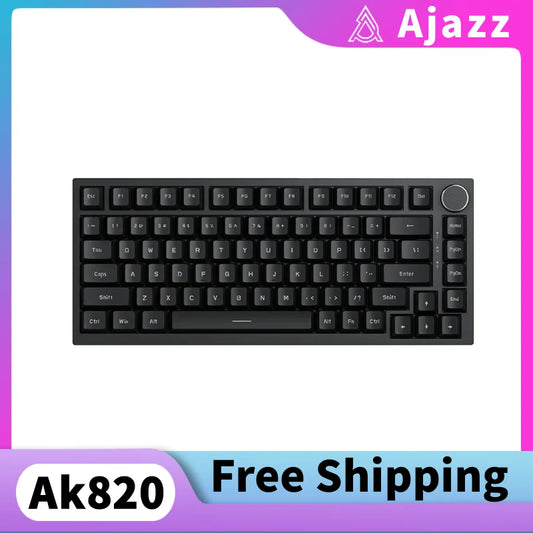 Ajazz Ak820 Wired Mechanical Keyboard 75% Layout Full Keys Hot Swappable Pc Laptop with Display Esports Gaming Keyboard