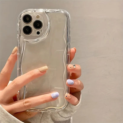 3D Wave Cute Casual Shockproof Phone Case For iPhone 17 16 Pro Max 15 14 13 12 11 XS X XR 7 8 Plus Camera Lens Protection Cover