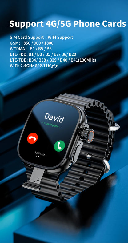 JC02 Pro Smart Watch 2.2 inch Amoled 4G/5G WIFI GPS Curved Screen 480*520 Display App Download Android 10 Sim Card Smartwatch