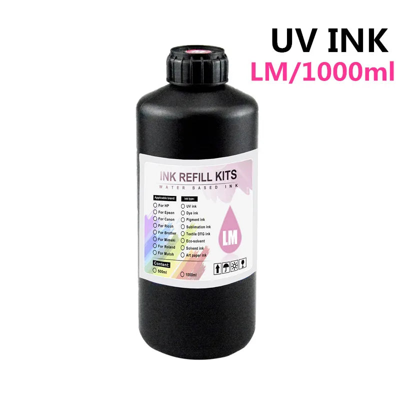 UV Hard Ink 1000ML UV Ink For Epson XP600 TX800 XP-600 L800 L805 L1800 R290 R300 1390 1400 1410 1430 DX5 DX7 DX10 UV Printer